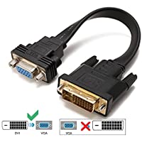 YIWENTEC DVI-D Dual Link 24+1 Macho a VGA Hembra M-H de Vídeo Plano Cable Adaptador Convertidor